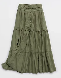 Aerie Boho Button Maxi Skirt