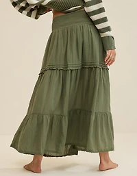 Aerie Boho Button Maxi Skirt
