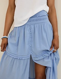 Aerie Boho Button Maxi Skirt