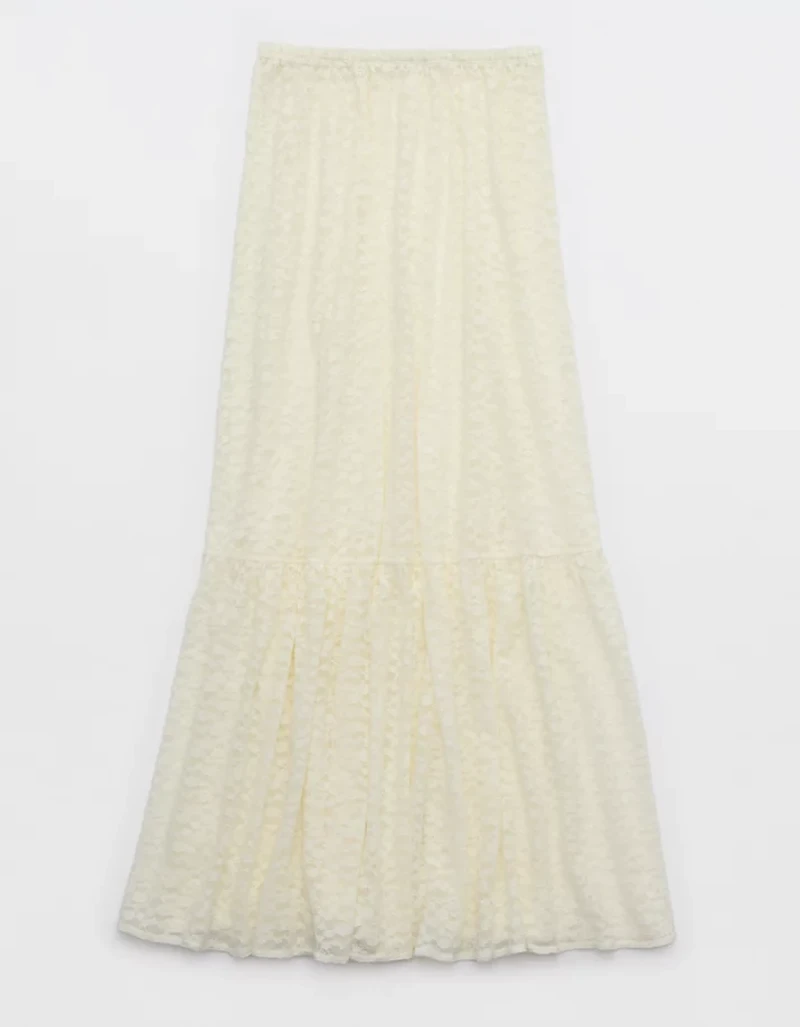 Aerie Tiered Lace Maxi Skirt