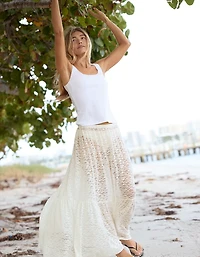 Aerie Tiered Lace Maxi Skirt
