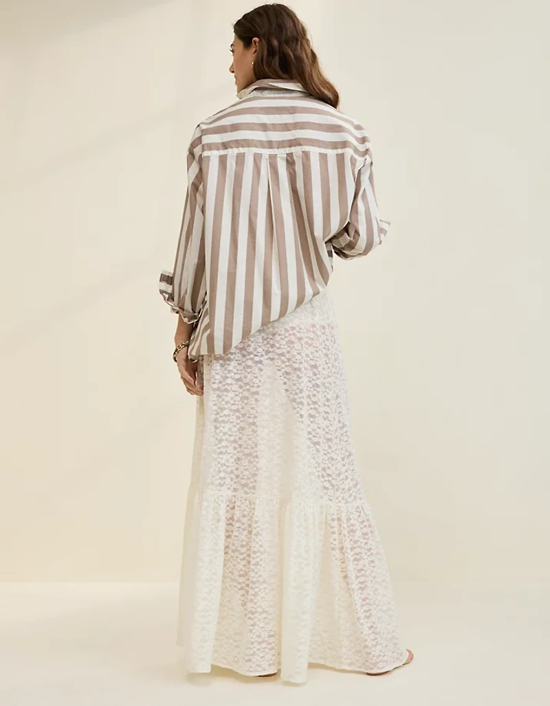 Aerie Tiered Lace Maxi Skirt