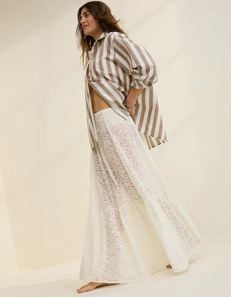 Aerie Tiered Lace Maxi Skirt