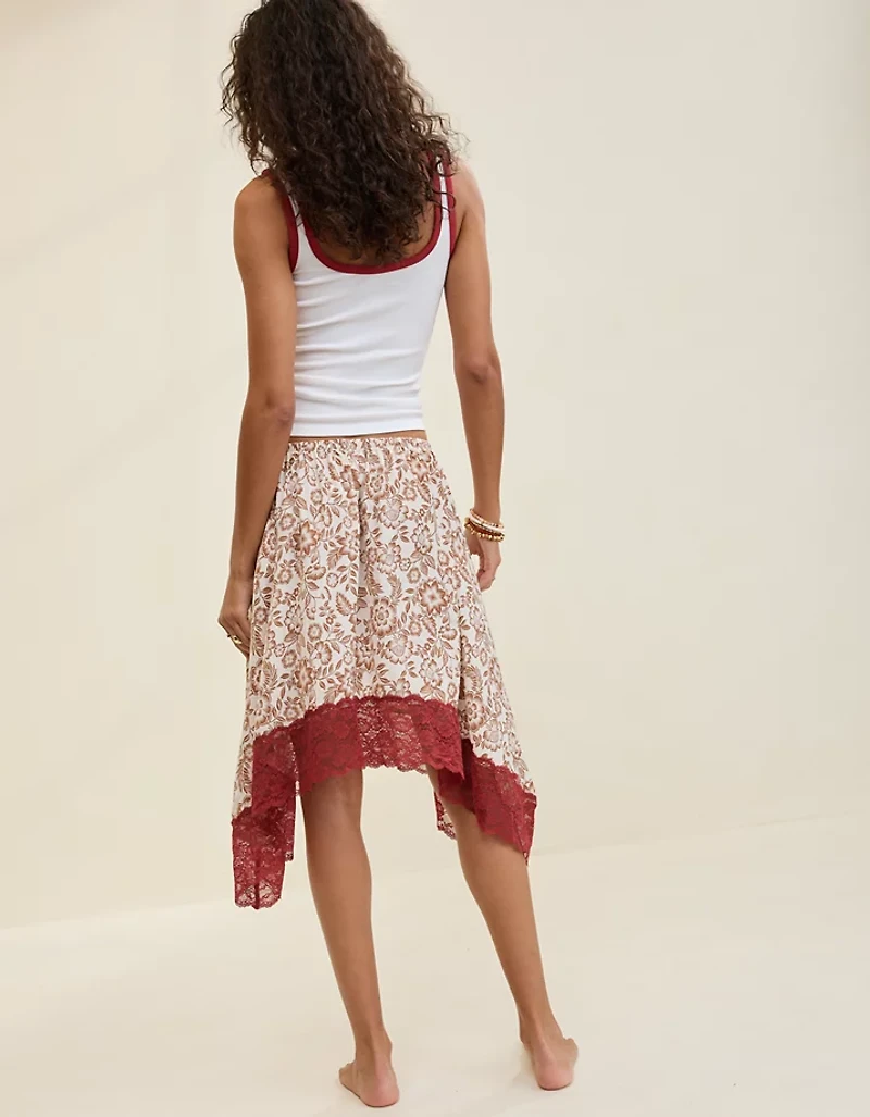 Aerie Handkerchief Midi Skirt