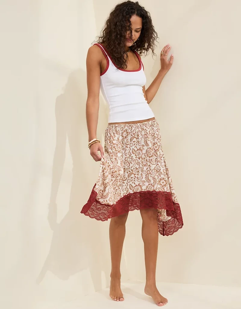 Aerie Handkerchief Midi Skirt