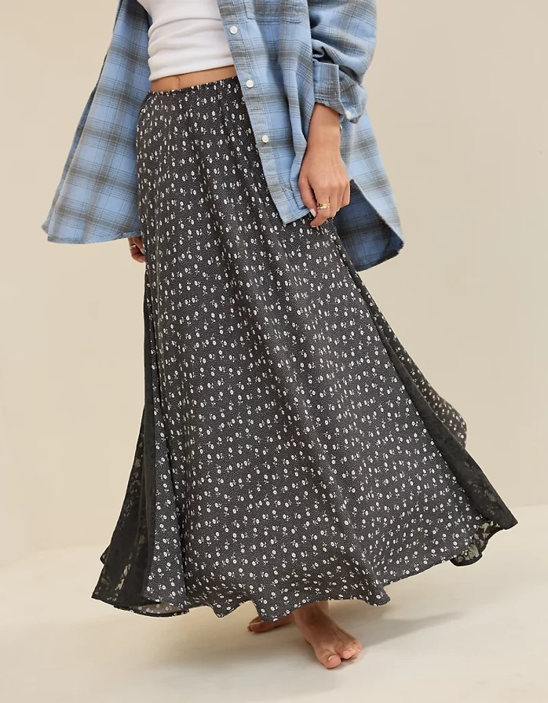 Aerie Satin Maxi Skirt