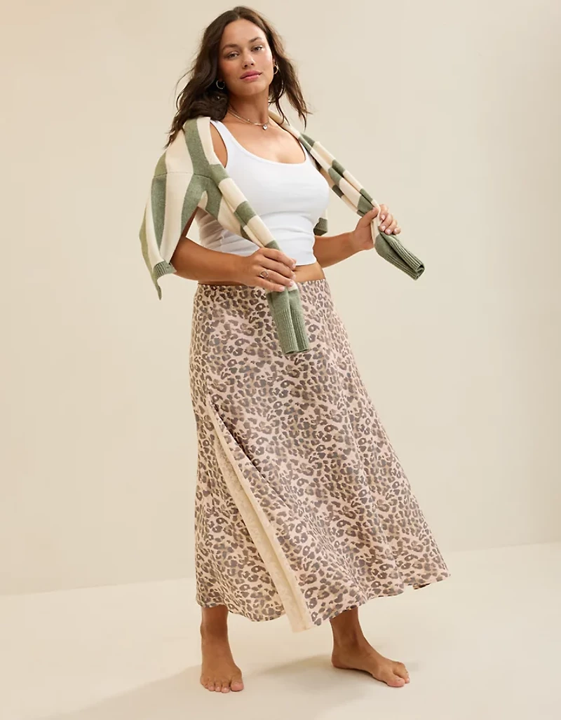 Aerie Satin Maxi Skirt