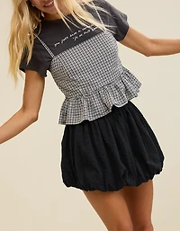 Aerie Seersucker Bubble Mini Skirt