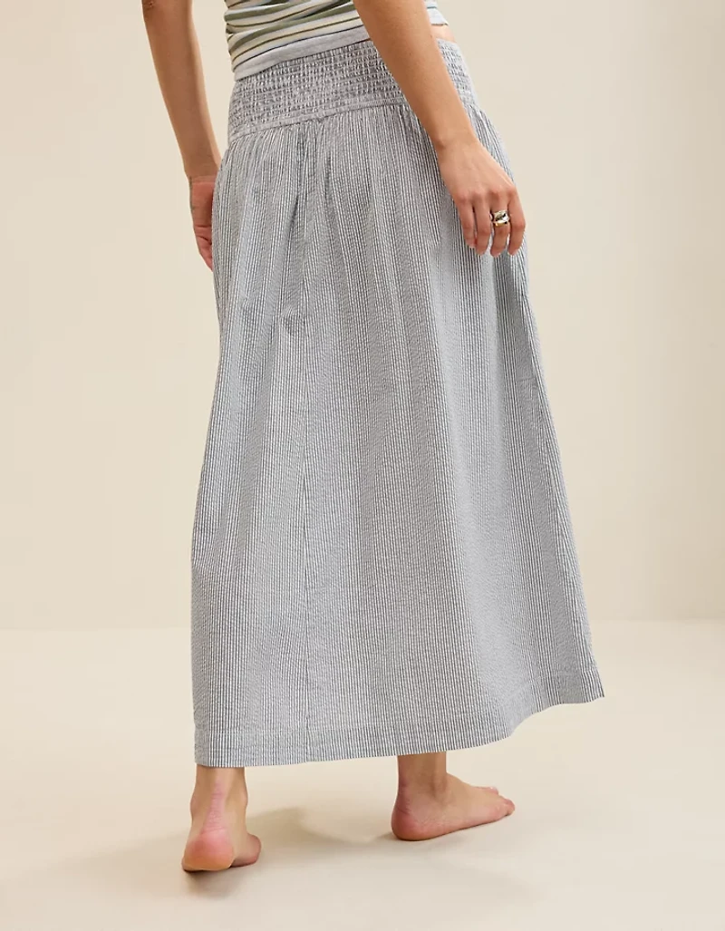Aerie Seersucker Midaxi Skirt