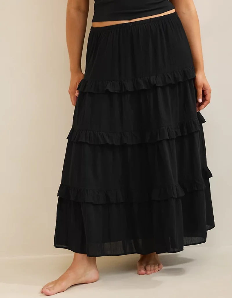 Aerie Ready To Ruffle Tiered Midaxi Skirt