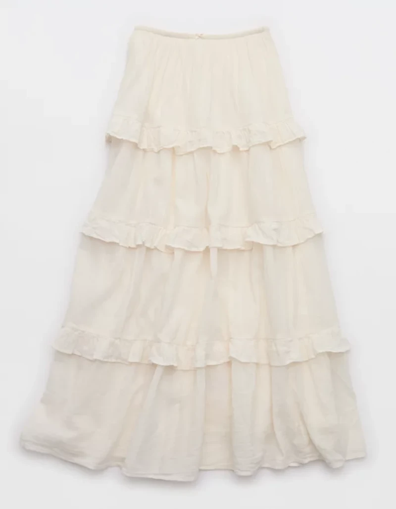 Aerie Ready To Ruffle Tiered Midaxi Skirt