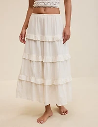 Aerie Ready To Ruffle Tiered Midaxi Skirt