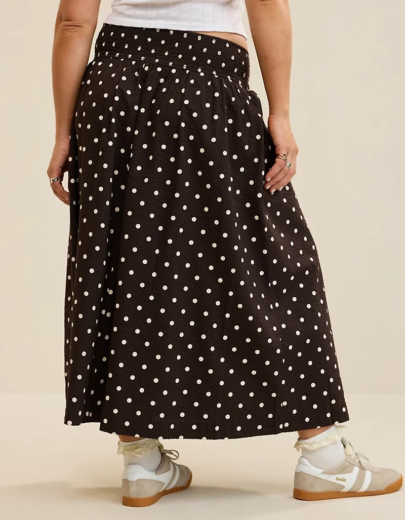 Aerie Seersucker Midaxi Skirt