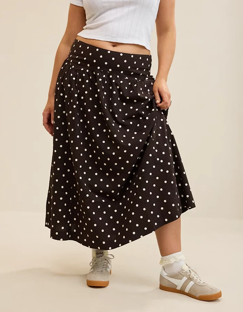 Aerie Seersucker Midaxi Skirt
