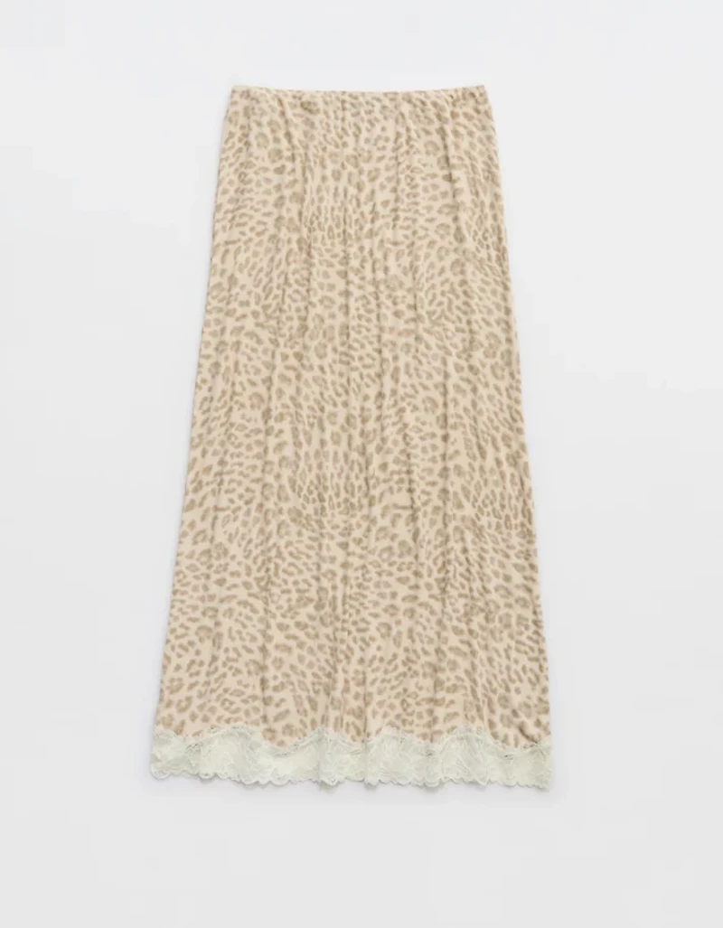OVERSLEPT by Aerie Real Soft Rib Midi Skirt