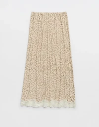 OVERSLEPT by Aerie Real Soft Rib Midi Skirt