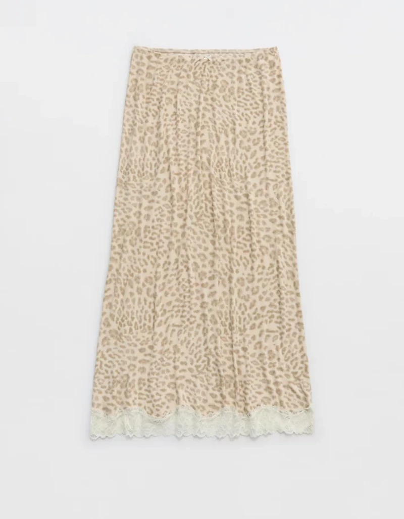 OVERSLEPT by Aerie Real Soft Rib Midi Skirt