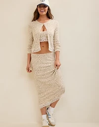 OVERSLEPT by Aerie Real Soft Rib Midi Skirt