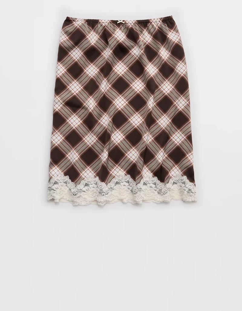 OVERSLEPT by Aerie Liquid Satin Slip Skirt