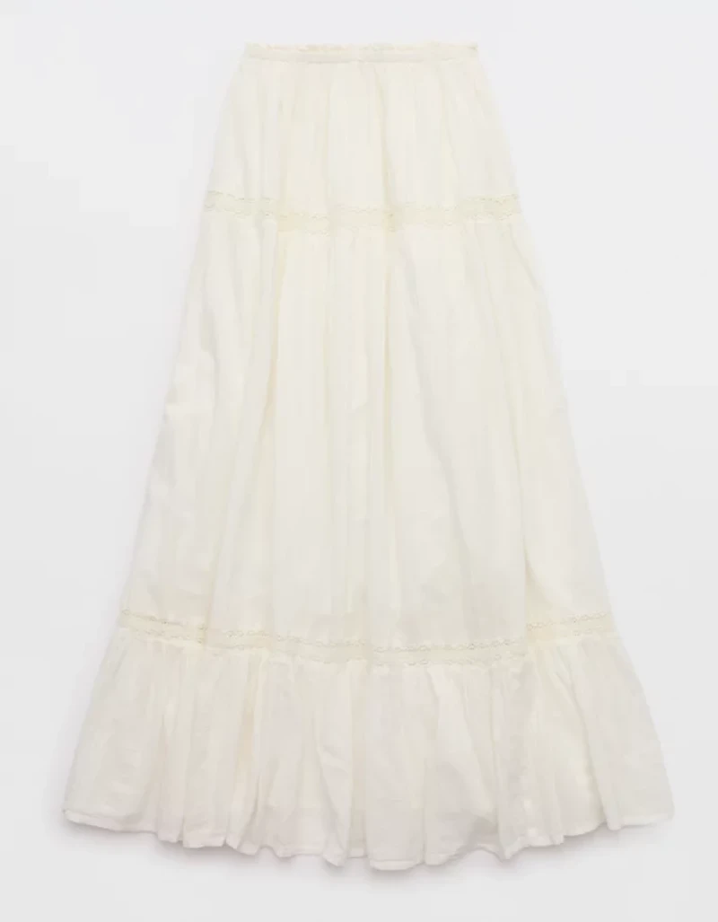 Aerie Lace Trim Maxi Skirt