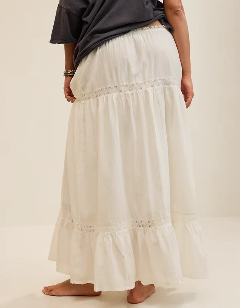 Aerie Lace Trim Maxi Skirt