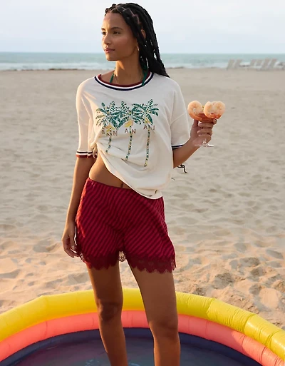 Aerie Festival Satin Mini Skirt
