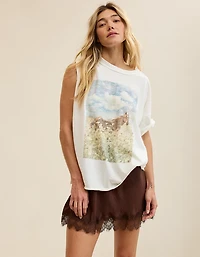 Aerie Festival Satin Mini Skirt