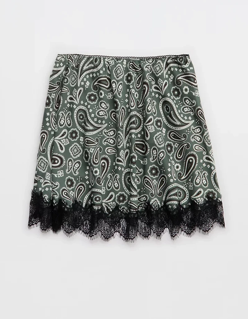 Aerie Festival Satin Mini Skirt