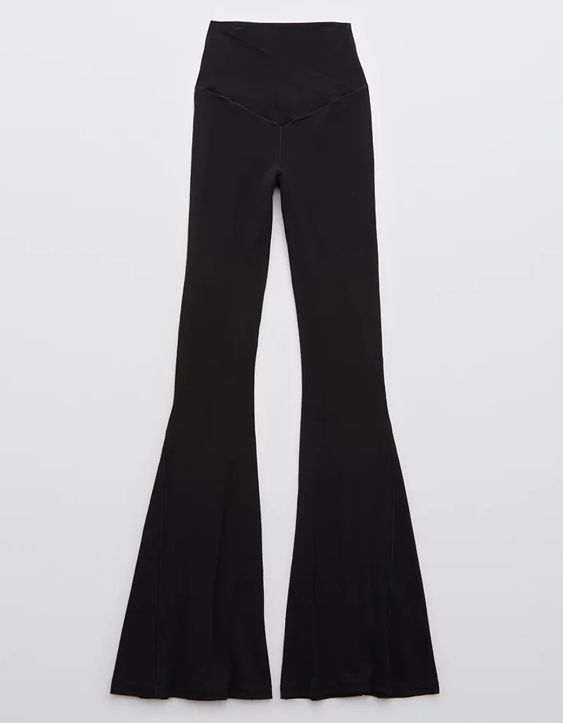 OFFLINE By Aerie Real Me High Waisted Crossover Rib Super Flare Legging