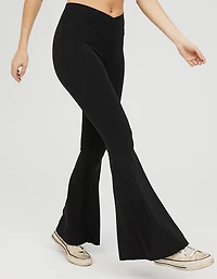 OFFLINE By Aerie Real Me High Waisted Crossover Rib Super Flare Legging