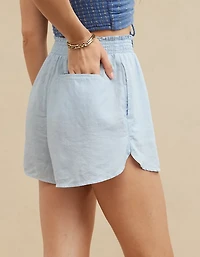 Aerie Linen Blend High Waisted Short