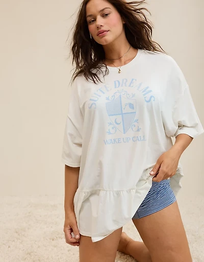 Aerie Sleep Happens Ruffle Night Tee