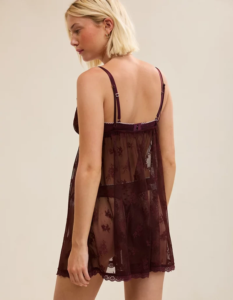 OVERSLEPT by Aerie Sheer Lace Nightie