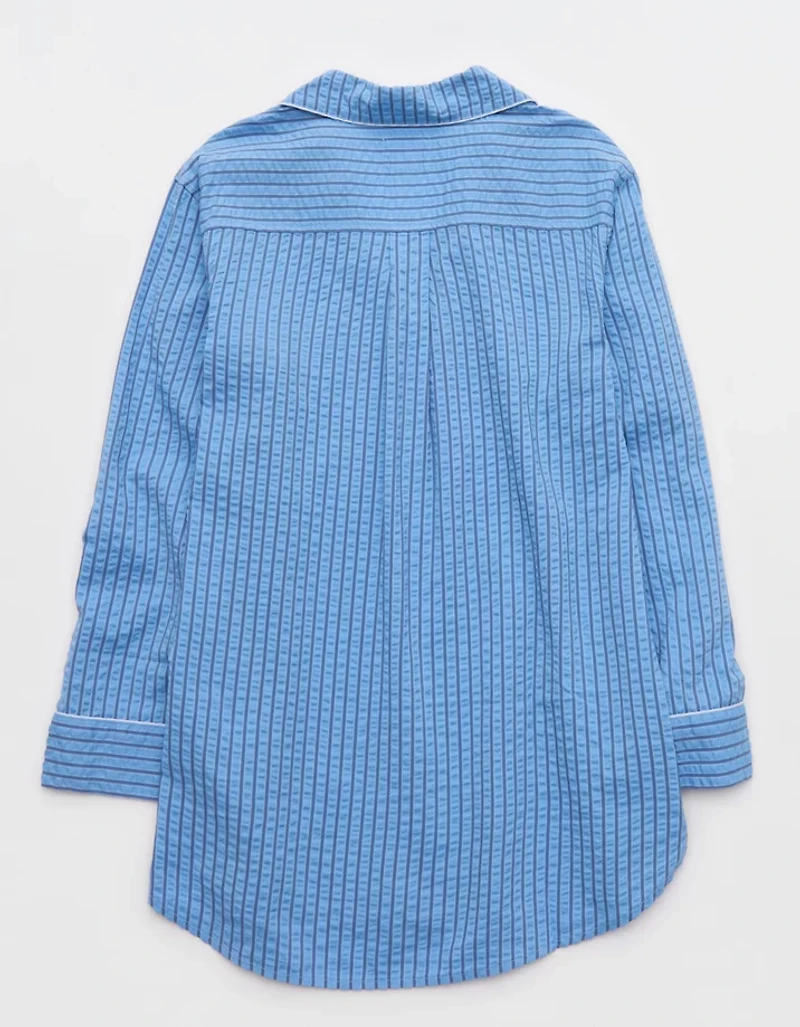 OVERSLEPT by Aerie Seersucker Oversized Sleep Shirt