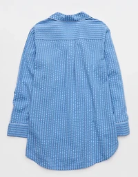 OVERSLEPT by Aerie Seersucker Oversized Sleep Shirt