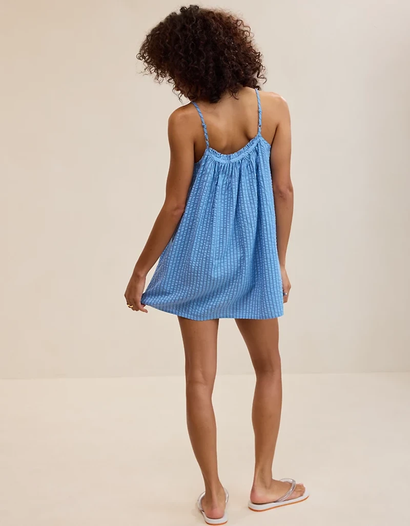 OVERSLEPT by Aerie Seersucker Babydoll Nightie