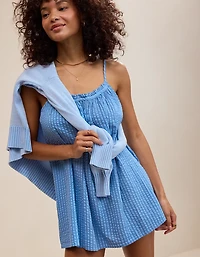 OVERSLEPT by Aerie Seersucker Babydoll Nightie