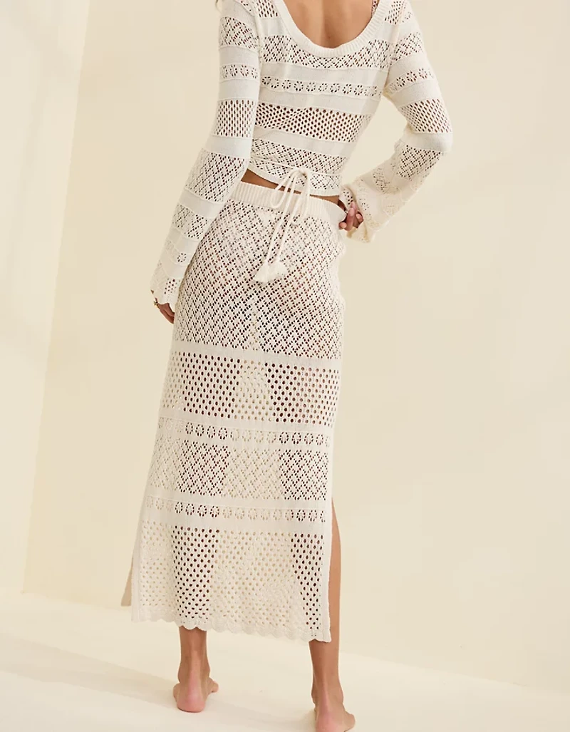 Aerie Crochet Coverup Maxi Skirt