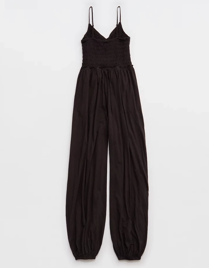 Aerie Happiest Smocked Jumpsuit