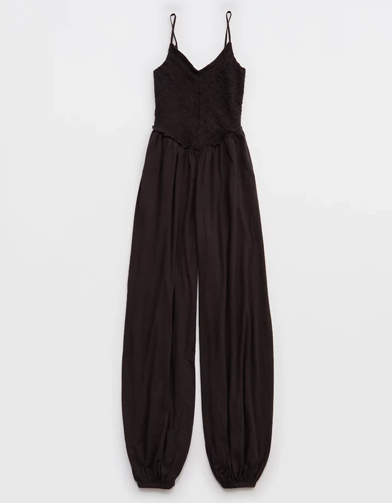 Aerie Happiest Smocked Jumpsuit