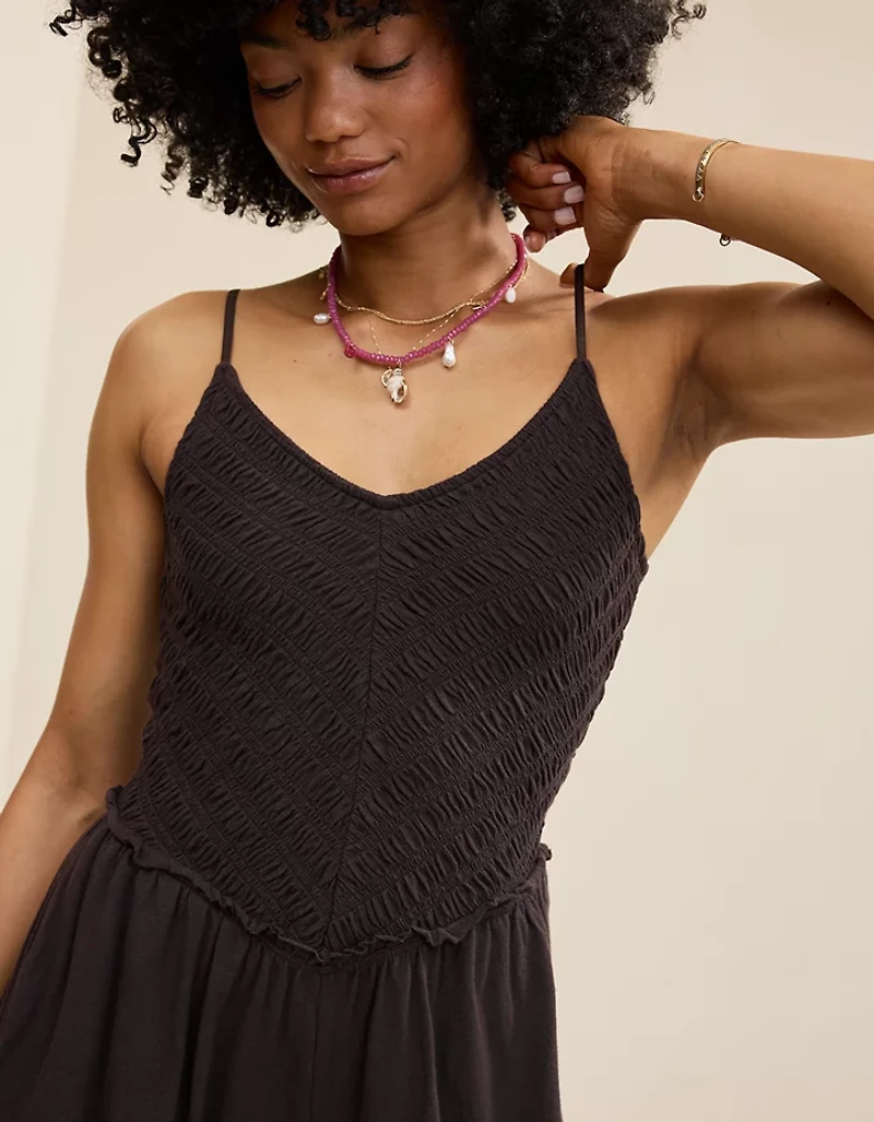Aerie Happiest Smocked Jumpsuit