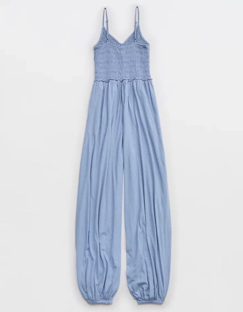 Aerie Happiest Smocked Jumpsuit