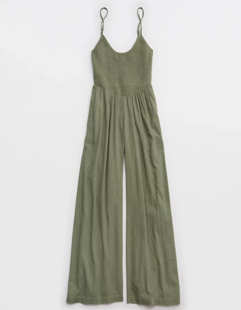 Aerie At The Barre Smocked Jumpsuit