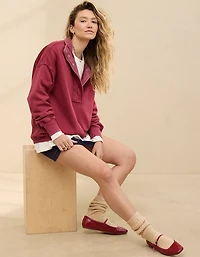 Aerie Getaway Quarter Snap Sweatshirt