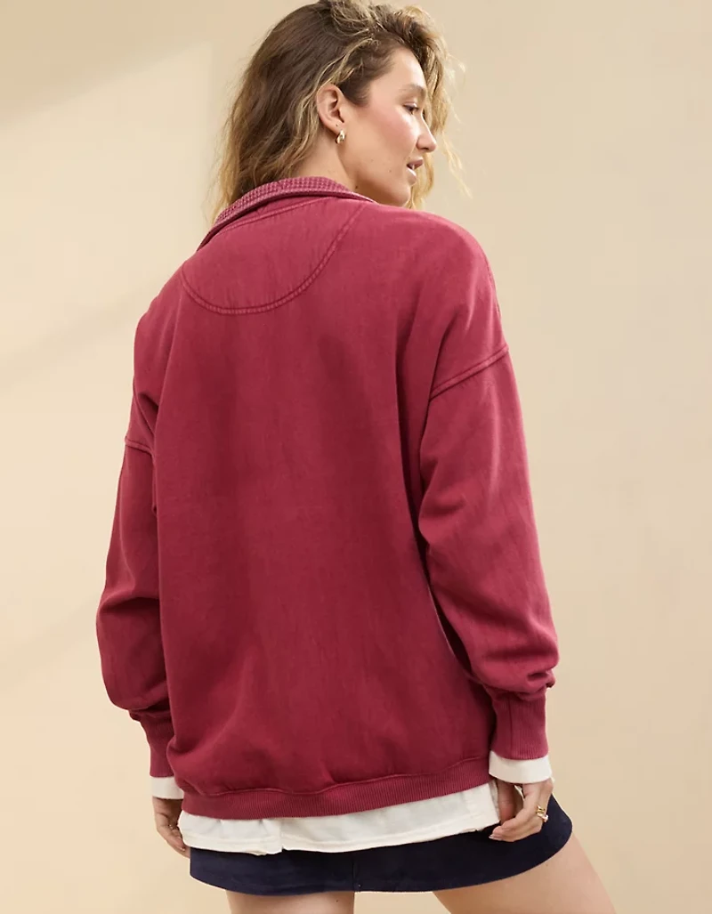 Aerie Getaway Quarter Snap Sweatshirt