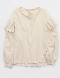 Aerie Ruffle Sleeve Sweatshirt