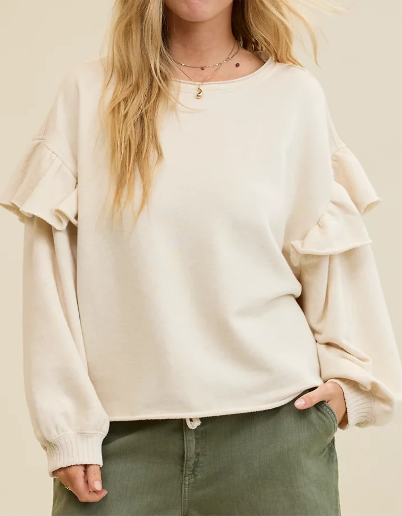 Aerie Ruffle Sleeve Sweatshirt