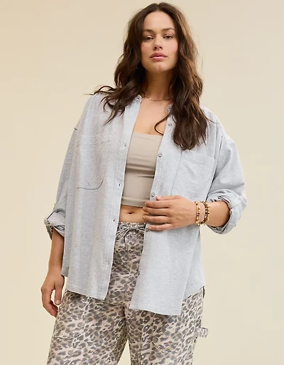 Aerie Roll With It Lightweight Fleece Shirt