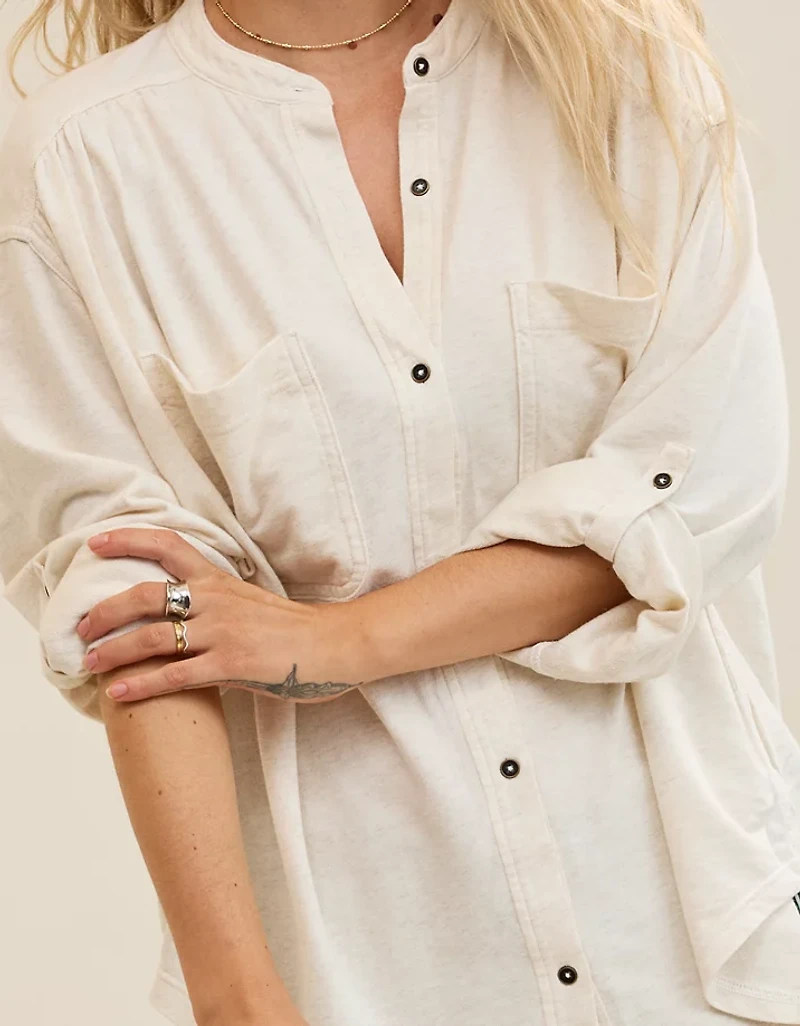 Aerie Roll With It Lightweight Fleece Shirt
