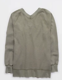Aerie Downtime Textured V-Neck Sweatshirt